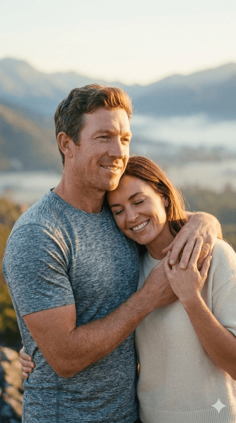 Entspanntes Paar in vertrauter, intimer Atmosphäre